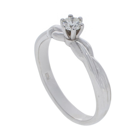 Inel De Logodna, Aur Alb, 14 k, 2.48 gr, cu Diamante, Cod Produs: 784121 - 2