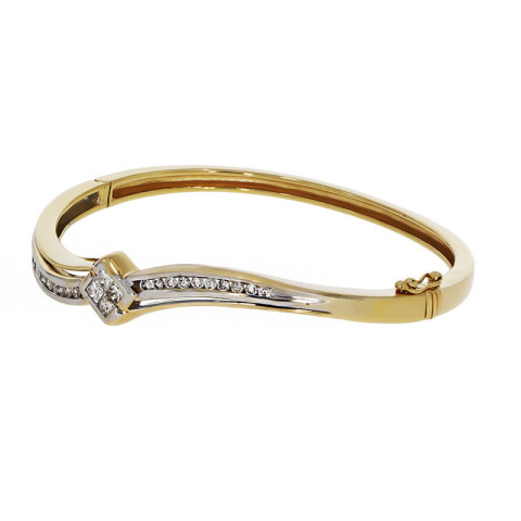 Bratara, Aur Mixt, 14 k, 21.76 gr, cu Diamante, Cod Produs: 784706 - 2