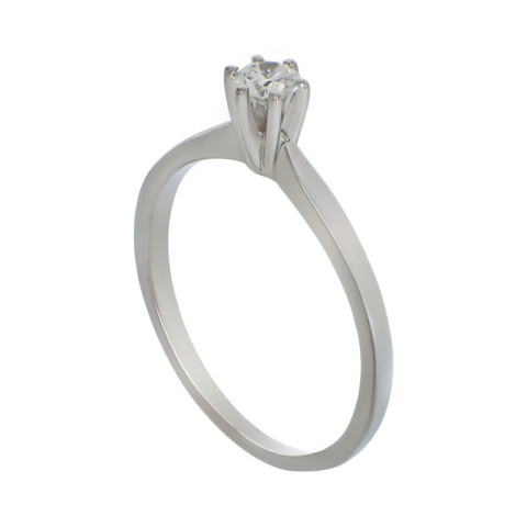 Inel De Logodna, Aur Alb, 14 k, 1.64 gr, cu Diamante, Cod Produs: 785303 - 2