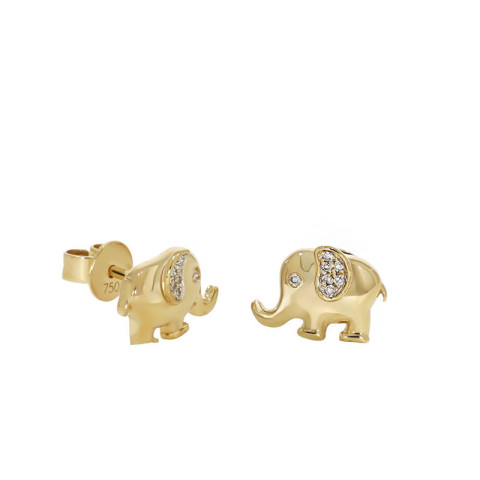 Cercei, Aur Galben, 14 k, 1.6 gr, cu Diamante, Cod Produs: 785965 - 2