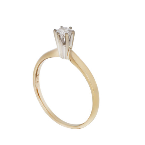 Inel De Logodna, Aur Mixt, 14 k, 1.73 gr, cu Diamante, Cod Produs: 786210 - 2