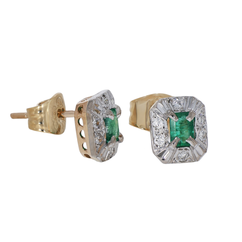 Cercei, Aur Mixt, 18 k, 2.46 gr, cu Diamante, Cod Produs: 786259 - 2