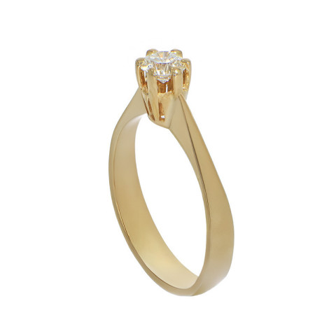 Inel De Logodna, Aur Galben, 18 k, 3.29 gr, cu Diamante, Cod Produs: 787865 - 2