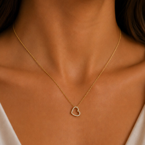 Colier, Aur Galben, 18 k, 3.21 gr, cu Diamante, Cod Produs: 788572 - 3