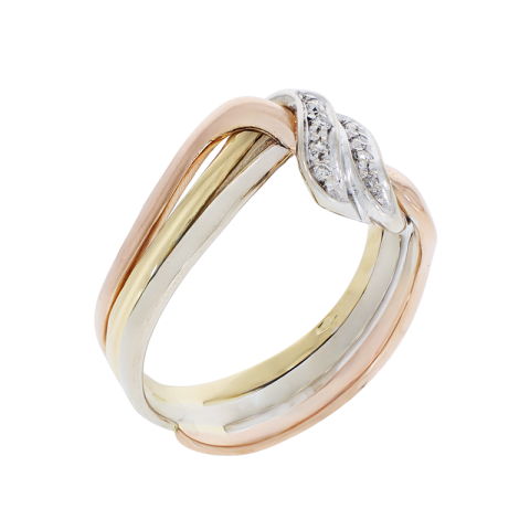 Inel, Aur Roz, 18 k, 5.58 gr, cu Diamante, Cod Produs: 789461 - 2