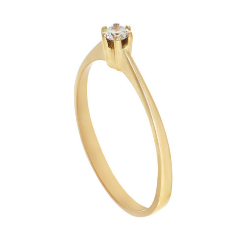 Inel De Logodna, Aur Galben, 18 k, 1.47 gr, cu Diamante, Cod Produs: 789742 - 2