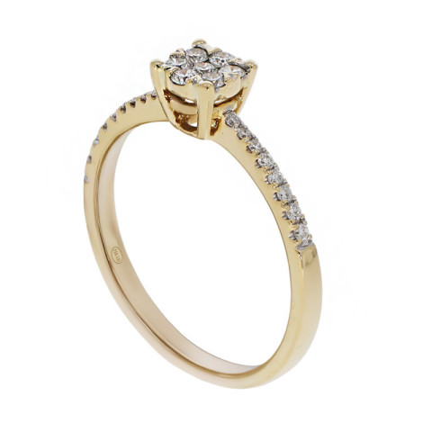 Inel, Aur Galben, 18 k, 2.53 gr, cu Diamante, Cod Produs: 789910 - 2