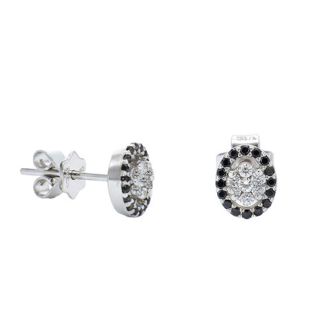 Cercei, Aur Alb, 18 k, 1.64 gr, cu Diamante, Cod Produs: 790124 - 2