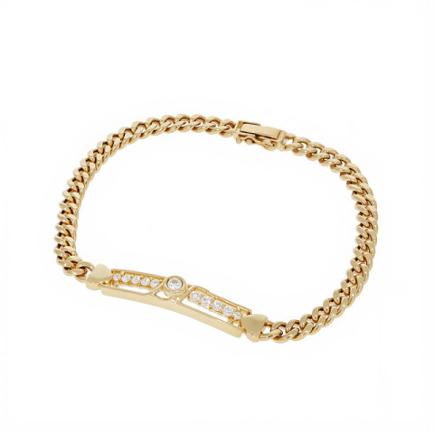 Bratara, Aur Galben, 18 k, 15.69 gr, cu Diamante, Cod Produs: 790481 - 2