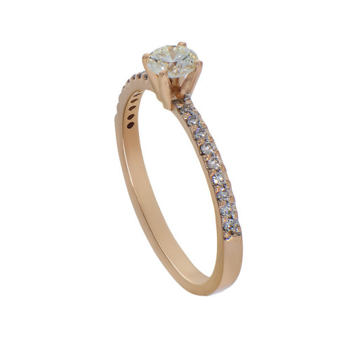Inel De Logodna, Aur Galben, 14 k, 1.46 gr, cu Diamante, Cod Produs: 790621 - 2