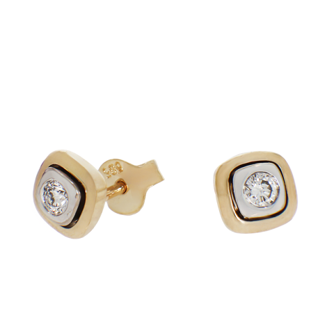 Cercei, Aur Mixt, 14 k, 2.34 gr, cu Diamante, Cod Produs: 793357 - 2