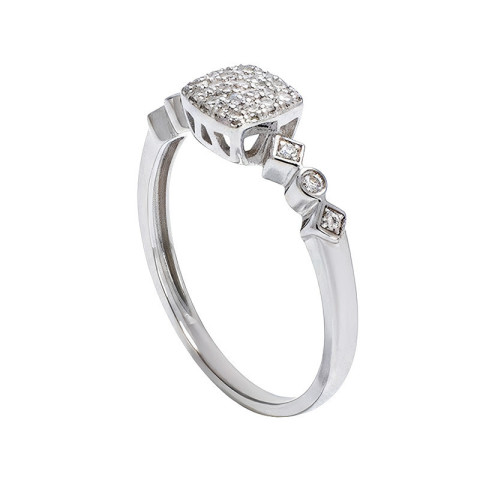 Inel, Aur Alb, 18 k, 2.16 gr, cu Diamante, Cod Produs: 794346 - 2