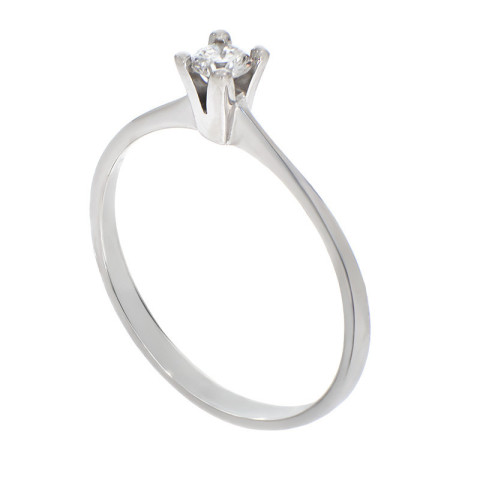 Inel De Logodna, Aur Alb, 18 k, 1.5 gr, cu Diamante, Cod Produs: 794486 - 2