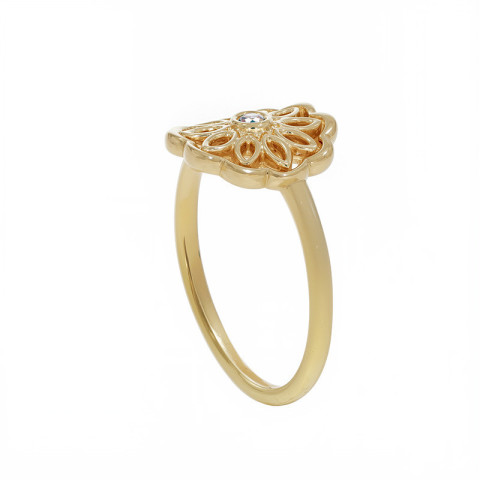 Inel, Aur Galben, 14 k, 3 gr, cu Diamante, Cod Produs: 795504 - 2