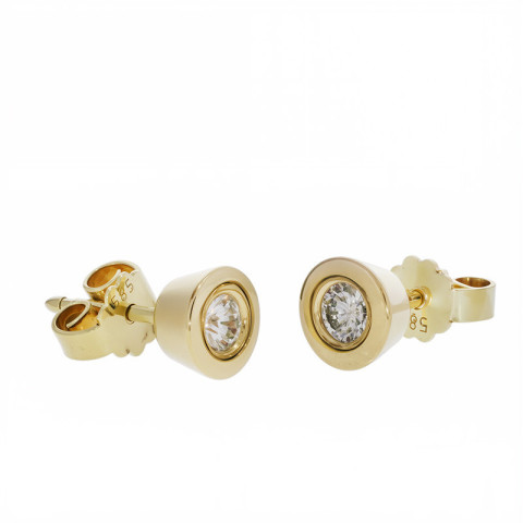 Cercei, Aur Galben, 14 k, 2.69 gr, cu Diamante, Cod Produs: 796176 - 2