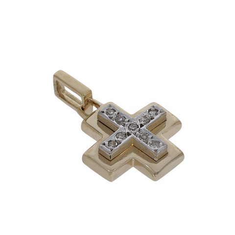 Pandantiv Cruce, Aur Galben, 18 k, 2.91 gr, cu Diamante, Cod Produs: 798893 - 2
