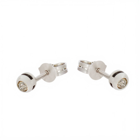 Cercei, Aur Alb, 18 k, 0.81 gr, cu Diamante, Cod Produs: 799203 - 2