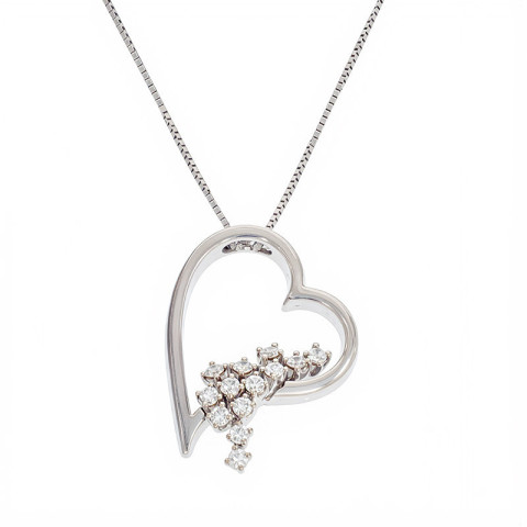 Colier, Aur Alb, 18 k, 4.57 gr, cu Diamante, Cod Produs: 799932 - 2