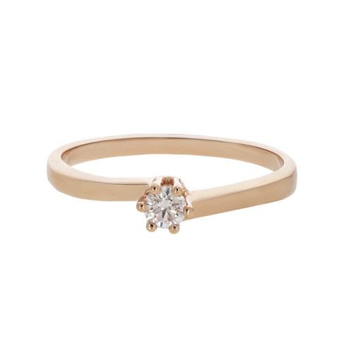 Inel De Logodna, Aur Roz, 14 k, 2.28 gr, cu Diamante, Cod Produs: 800263 - 2