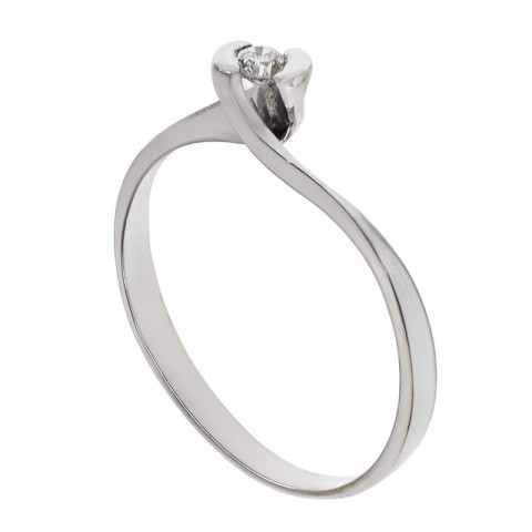 Inel De Logodna, Aur Alb, 18 k, 1.62 gr, cu Diamante, Cod Produs: 802568 - 2