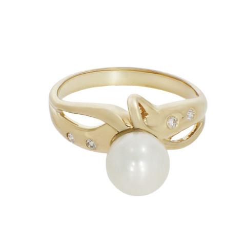 Inel, Aur Galben, 14 k, 3.39 gr, cu Diamante, Cod Produs: 802665 - 2