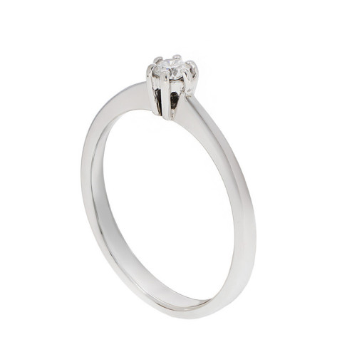 Inel De Logodna, Aur Alb, 14 k, 2.26 gr, cu Diamante, Cod Produs: 803124 - 2