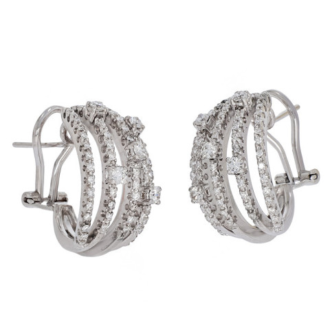 Cercei, Aur Alb, 18 k, 14.54 gr, cu Diamante, Cod Produs: 803828 - 2