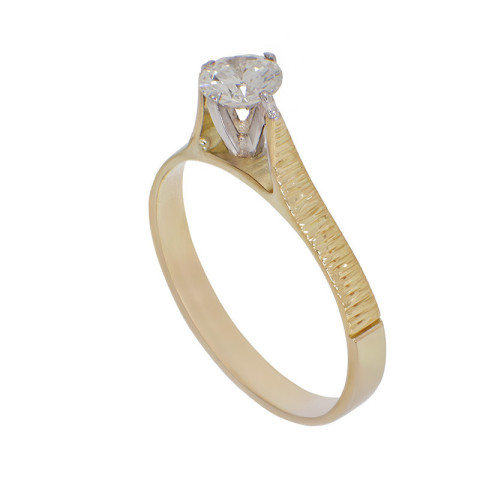 Inel De Logodna, Aur Mixt, 18 k, 2.17 gr, cu Diamante, Cod Produs: 804885 - 2