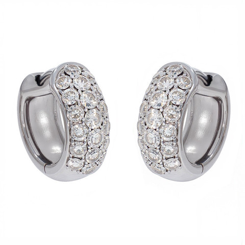 Cercei, Aur Alb, 18 k, 4.98 gr, cu Diamante, Cod Produs: 804886 - 2