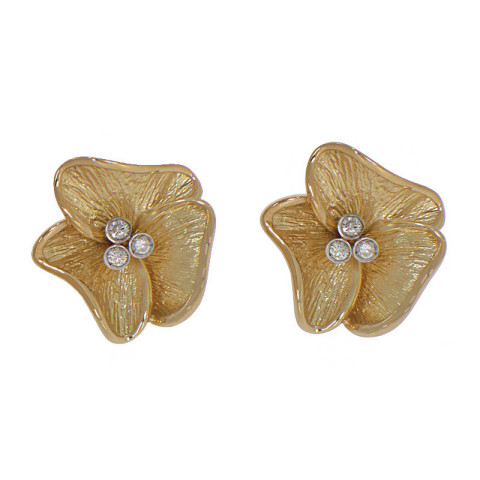 Cercei, Aur Mixt, 18 k, 14.26 gr, cu Diamante, Cod Produs: 809739 - 2