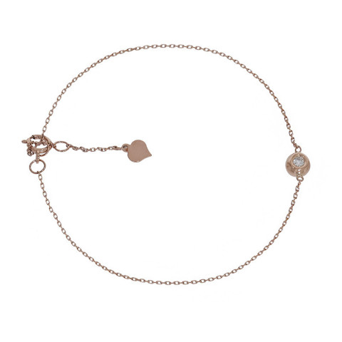Bratara, Aur Roz, 14 k, 0.91 gr, cu Diamante, Cod Produs: 810458 - 2