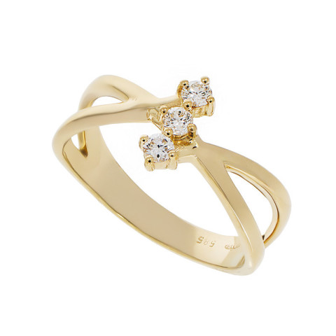 Inel De Logodna, Aur Galben, 14 k, 3.42 gr, cu Diamante, Cod Produs: 811035 - 2