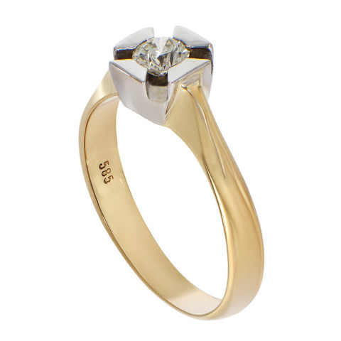 Inel De Logodna, Aur Mixt, 14 k, 4.12 gr, cu Diamante, Cod Produs: 811788 - 2