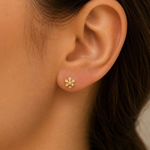 Cercei, Aur Galben, 18 k, 3.44 gr, cu Diamante, Cod Produs: 811831 - 3