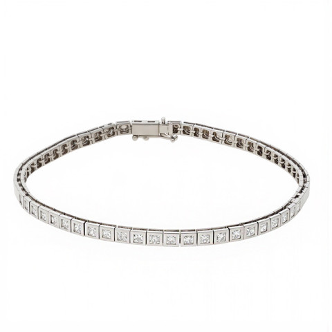 Bratara, Aur Alb, 18 k, 13.02 gr, cu Diamante, Cod Produs: 812985 - 2