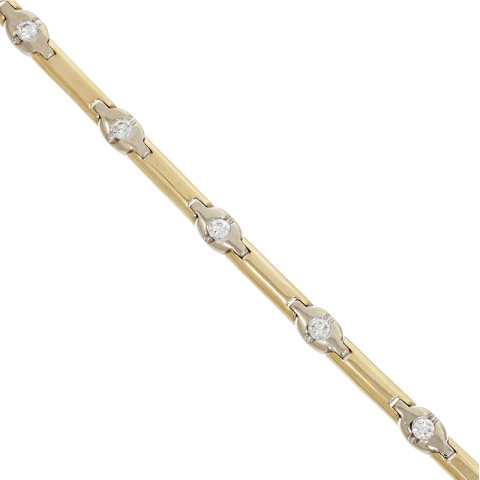 Bratara, Aur Mixt, 14 k, 10.72 gr, cu Diamante, Cod Produs: 812986 - 2