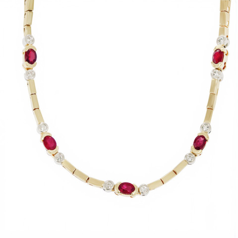 Colier, Aur Mixt, 14 k, 17.52 gr, cu Diamante, Cod Produs: 812989 - 2