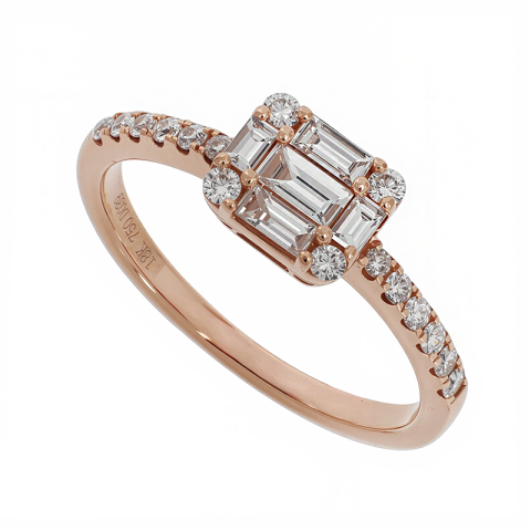 Inel, Aur Alb, 18 k, 2.15 gr, cu Diamante, Cod Produs: 814152 - 2