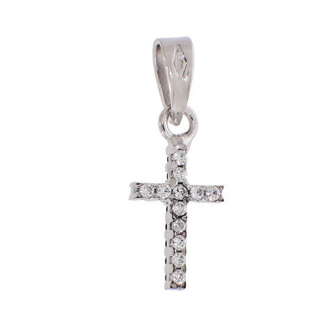 Pandantiv Cruce, Aur Alb, 14 k, 0.63 gr, Cod Produs: 815161 - 2