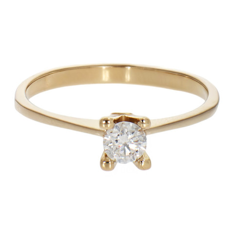 Inel De Logodna, Aur Galben, 18 k, 1.61 gr, cu Diamante, Cod Produs: 815422 - 2