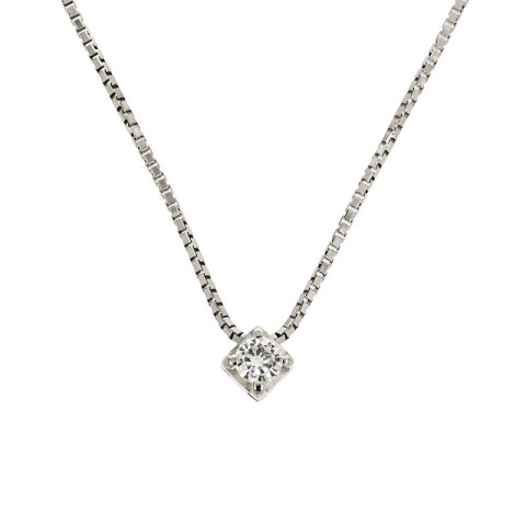 Colier, Aur Alb, 18 k, 3.18 gr, cu Diamante, Cod Produs: 816648 - 2