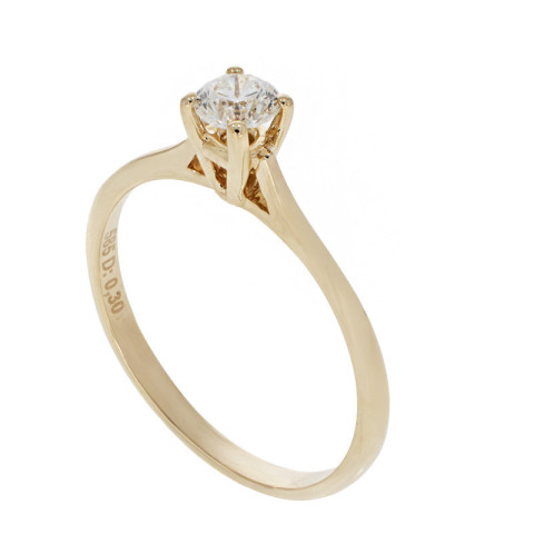 Inel De Logodna, Aur Galben, 14 k, 1.63 gr, cu Diamante, Cod Produs: 817562 - 2