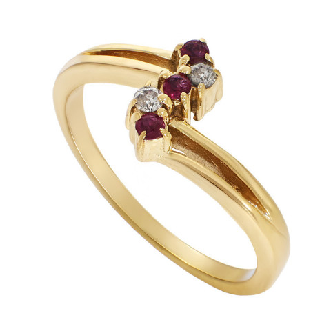 Inel, Aur Galben, 14 k, 2.35 gr, cu Diamante, Cod Produs: 817742 - 1