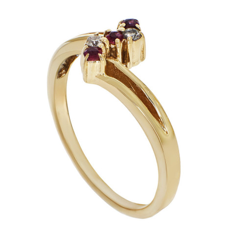 Inel, Aur Galben, 14 k, 2.35 gr, cu Diamante, Cod Produs: 817742 - 2