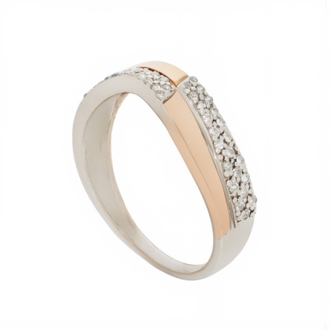 Inel, Aur Mixt, 14 k, 2.65 gr, cu Diamante, Cod Produs: 820090 - 2