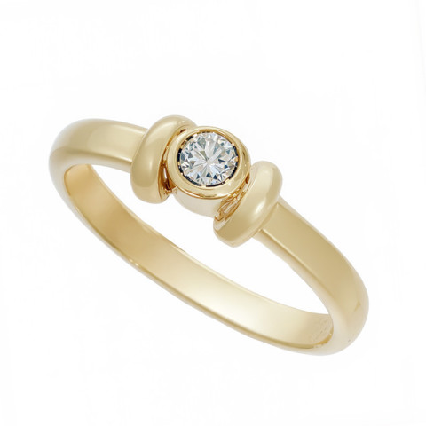Inel, Aur Galben, 18 k, 3.84 gr, cu Diamante, Cod Produs: 820221 - 2