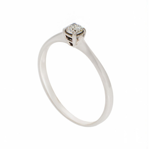 Inel De Logodna, Aur Alb, 18 k, 1.49 gr, cu Diamante, Cod Produs: 821327 - 2