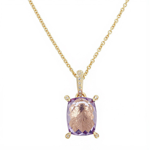 Colier, Aur Galben, 18 k, 2.44 gr, cu Diamante, Cod Produs: 821329 - 2