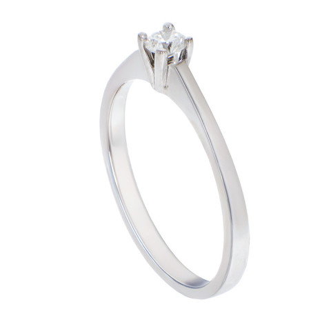 Inel De Logodna, Aur Alb, 14 k, 1.61 gr, cu Diamante, Cod Produs: 821529 - 2