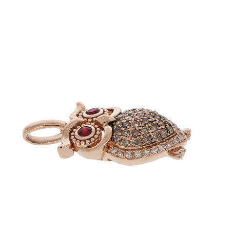 Pandantiv, Aur Roz, 14 k, 2.27 gr, cu Diamante, Cod Produs: 822028 - 2